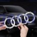 Audi LED első hűtőrács logó – matt fekete – fehér LED világítással – 273 mm