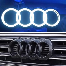 Audi LED első hűtőrács logó – matt fekete – fehér LED világítással – 273 mm
