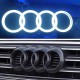 Audi LED első hűtőrács logó – matt fekete – fehér LED világítással – 273 mm