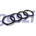 Audi első hűtőrács logó – Fényes fekete, 273 mm (Grill Rács Embléma)