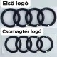 Audi hátsó csomagtér logó / embléma – Fényes fekete, 202 mm