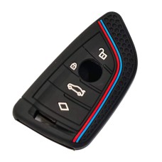 BMW szilikon kulcstok – 4 gombos, fekete kulcsvédő tok - M design