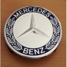 Mercedes -hez felni közép, kupak - kék-króm kalászos - 1 DB!